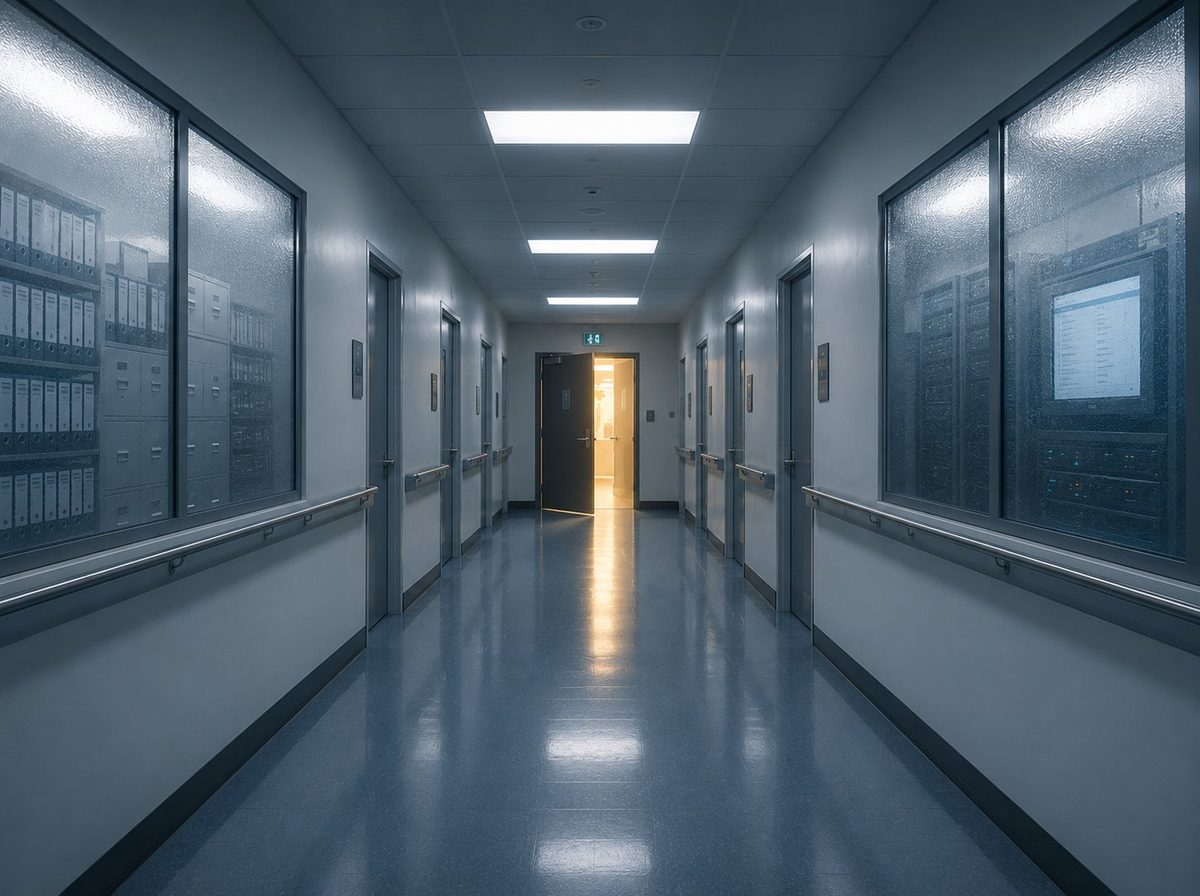 A hospital corridor: the architecture in which health records are held